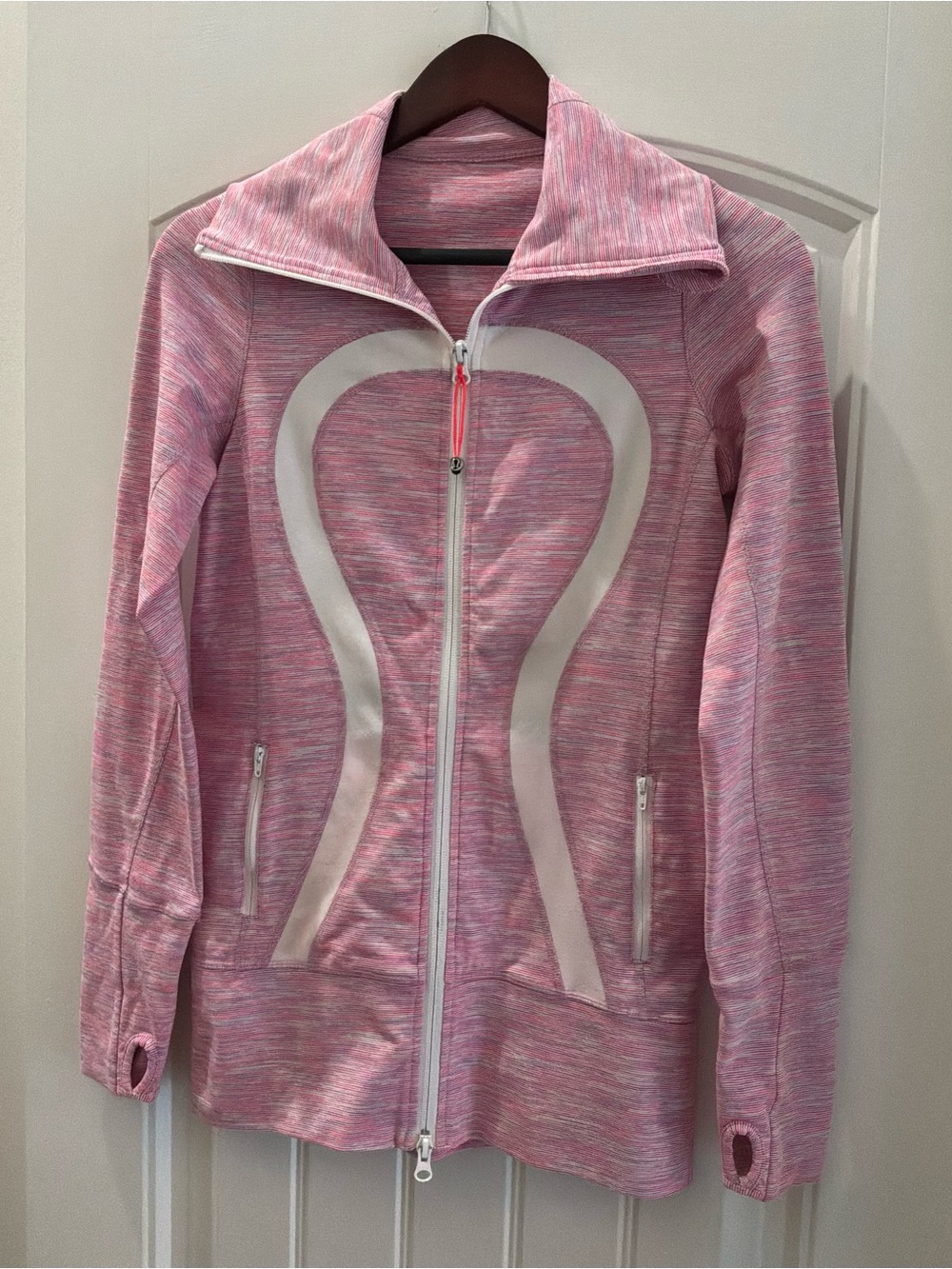 lululemon athletica Pink Space-Dye Full-Zip Bomber Jacket, Size 4